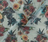 Turquoise organza flower jacquard
