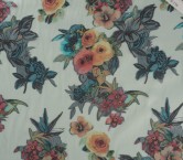 Turquoise organza flower jacquard