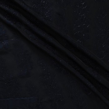 Blue jacquard fil coupe floral