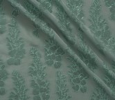 Green jacquard fil coupe floral