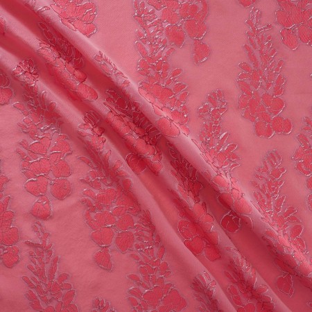 Pink jacquard fil coupe floral