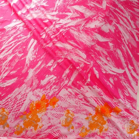 Pink orange jacq. cenefa lamé fil coupé