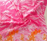 Pink orange jacq. cenefa lamé fil coupé