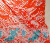 Blue red jacq. cenefa lamé fil coupé