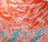 Turquoise orange jacq. cenefa lamé fil coupé