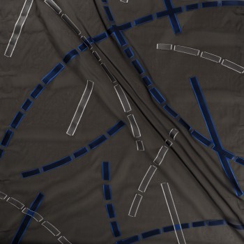 Blue black fil coupe geometric