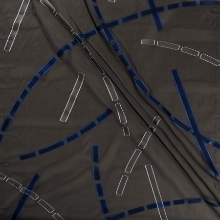 Blue black fil coupe geometric