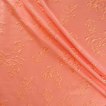 Coral floral relief jacquard