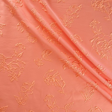 Coral floral relief jacquard