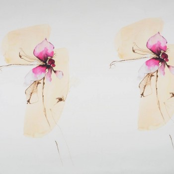 Raso estampado orquÍdea rosa pano 120 cm