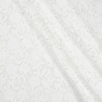 Algodón bordado floral blanco