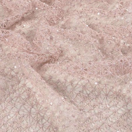 Light pink metalic knots guipure