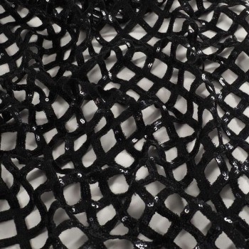 Black macro net sequins