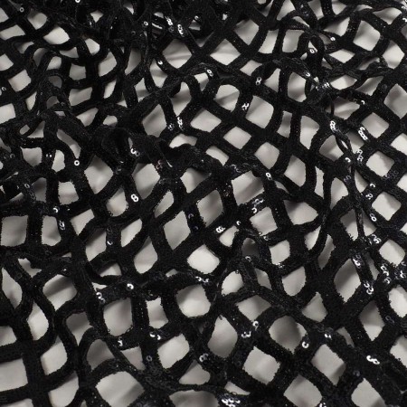 Black macro net sequins