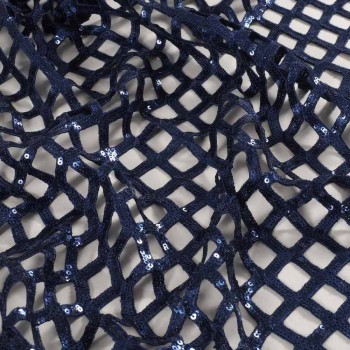 Navy macro net sequins