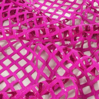 Fuchsia macro net sequins