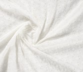 AlgodÓn bordado florecitas blanco