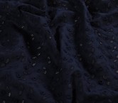 Navy embroidered cotton w/ little flowers