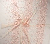 Light pink 3d embroidered flowers