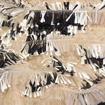 Lagrima de lentejuela   beige negro blanco