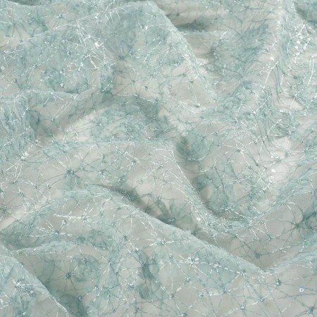 Olive green irregular net embroidery