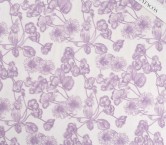 Purple outlined floral embroidery