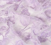 Purple outlined floral embroidery