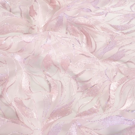 Foil leaf embroidery pink