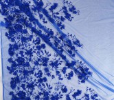 Floral embroidery with appliquÉs klein blue