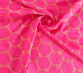 Circle linen embroidery fuchsia