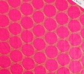 Circle linen embroidery fuchsia