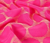 Circle linen embroidery fuchsia