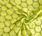 Circle linen embroidery lime