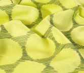 Circle linen embroidery lime