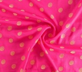 Polka dot linen embroidery fuchsia