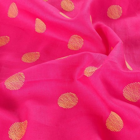 Polka dot linen embroidery fuchsia