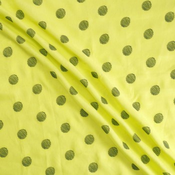 Polka dot linen embroidery lime