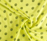 Polka dot linen embroidery lime