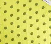 Polka dot linen embroidery lime