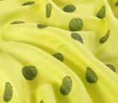 Polka dot linen embroidery lime