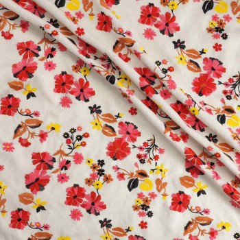 Floral embroidery linen pink