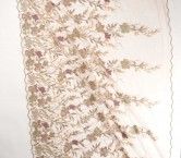 Floral embroidery textures beige