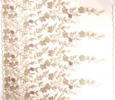 Bordado floral texturas beige