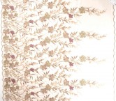 Floral embroidery textures beige