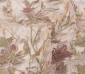 Floral embroidery textures beige