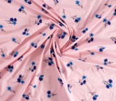 Cotton floral embroidery pink