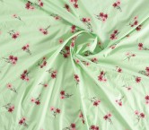 Bordado floral algodÓn verde claro