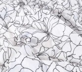 Outline cotton embroidery black base- white emb-