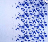 Klein blue embroidered clover flower