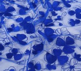 Klein blue embroidered clover flower